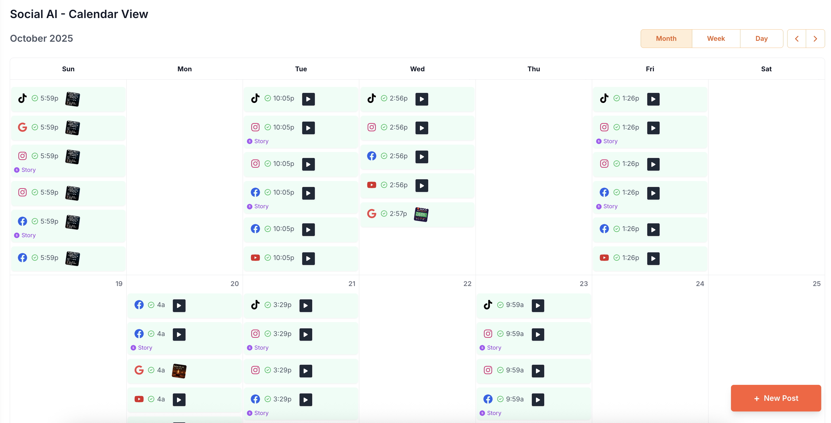 ReachCopilot Social Media Calendar Dashboard